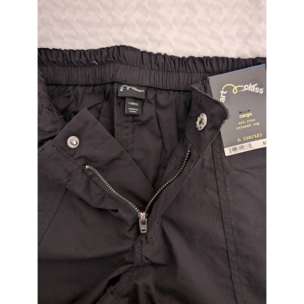 Art Class Girls Cargo Mid Rise, Relaxed Leg Pants Black Size Various - Picture 8 of 11